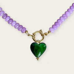 Dark green heart pendant