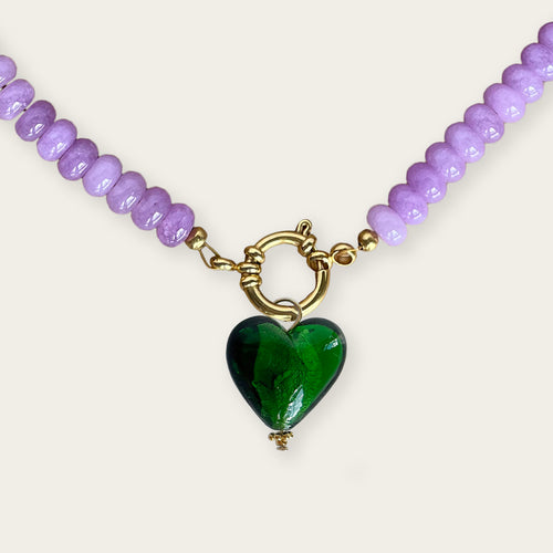 Dark green heart pendant